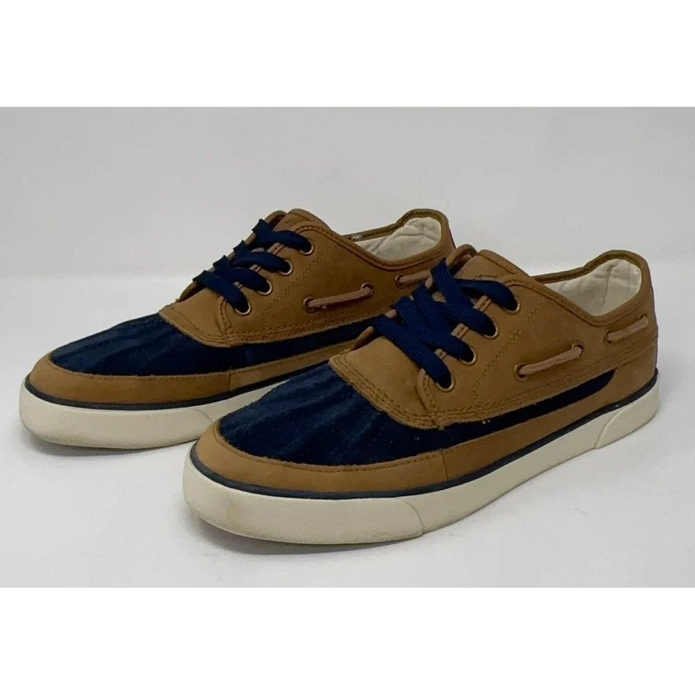 Polo Ralph Lauren Parkstone Low Brown Navy Duck Boat Shoes Men's Size 10D Preppy